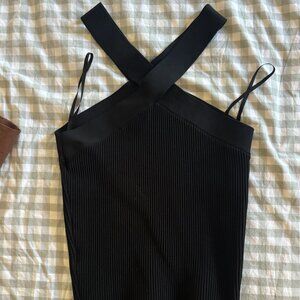 Aritzia Black Babaton Halter Top